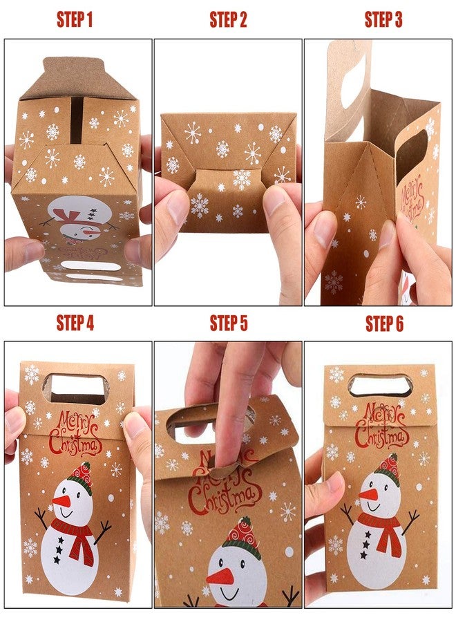 STEFORD Christmas Kraft Paper Gift Boxes,24PCS Christmas Candy Gift Treat Bags for Xmas Party Supplies - Image 4
